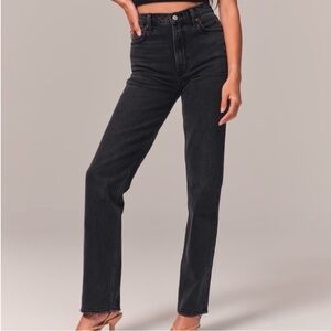 Abercrombie & Fitch Curve Love Ultra High Rise 90s Straight Jean